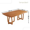 Ver imagem 4 de Sala de Jantar Mesa Flora Tampo Laminado Barril 8 Cadeiras Linho Palha/imbuia Nat/cinam. Imbuia