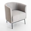 Ver imagem 4 de Poltrona Decorativa Florença Tecido Linho Pés Aço Preto Epóxi Poltronas do Sul