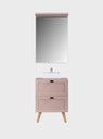 Ver imagem 1 de Gabinete para Banheiro com Tampo Cuba e Espelho com LED 60cm Retro MDF Rosa Milano - On Móveis