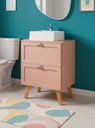 Ver imagem 6 de Gabinete para Banheiro com Tampo Cuba e Espelho com LED 60cm Retro MDF Rosa Milano - On Móveis