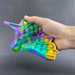 Pop It Tie Dye Unicórnio Fidget Toy Brinquedo Silicone Anti Stress Sensorial - Verde, Roxo e Amarelo - 3