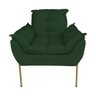 Poltrona Recepção Suede Verde Base Dourada - Belliv Decor - 2