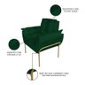 Poltrona Recepção Suede Verde Base Dourada - Belliv Decor - 5