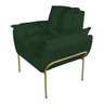 Poltrona Recepção Suede Verde Base Dourada - Belliv Decor - 1