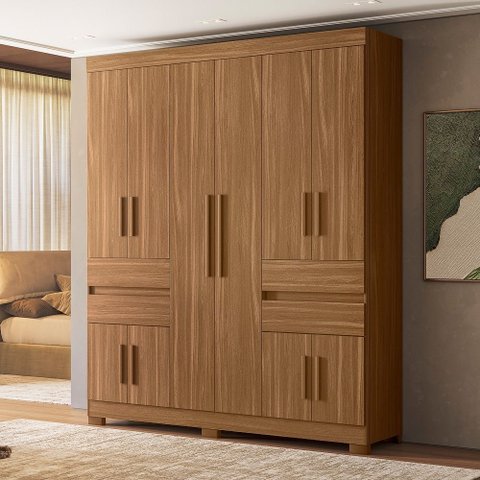 Guarda Roupa Roupeiro Vizanno 10 Portas 4 Gavetas Amendola Touch Demóbile
