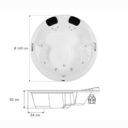 Banheira de Hidromassagem Firenze em Gel Coat Gran Luxo com Aquecedor 180cm - Volume Ideal 360 Litro - 220V - 3