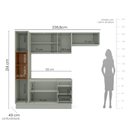 Ver imagem 2 de Armário de Cozinha Modulada Completa 4 Peças 236,8cm sem Tampo 250036 Koya Politorno Móveis