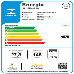 Freezer Horizontal 3 em 1 Branco 145l Midea Mdrc207sla012 - 220v - 8