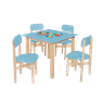 Kit Colore Mesa com 4 Cadeiras Infantil:azul Bebê - 2