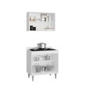Ver imagem 3 de Kit Balcão Cooktop e Armário Aéreo Ellen 4 Portas Branco Maderatto Móveis
