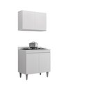 Ver imagem 4 de Kit Balcão Cooktop e Armário Aéreo Ellen 4 Portas Branco Maderatto Móveis