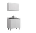 Ver imagem 4 de Kit Balcão Cooktop e Armário Aéreo Ellen 4 Portas Branco Maderatto Móveis
