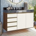 Ver imagem 1 de Kit 02 Balcoes Para Banheiro Cj16 Amendoa Rust Off White