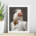 Ver imagem 1 de Quadro Decorativo Galo Elegante 24x18cm - com Vidro:madeira Preta