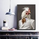 Ver imagem 2 de Quadro Decorativo Galo Elegante 24x18cm - com Vidro:madeira Preta