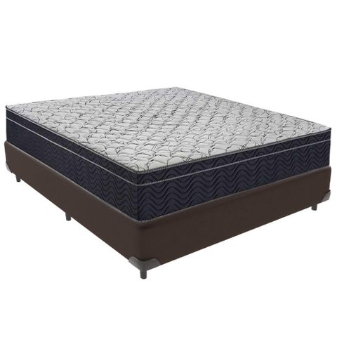 Cama Box Marrom e Colchão Airtech 150 Espuma D45 Viúvo Ortobom