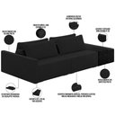 Ver imagem 6 de Sofá Ilha Modular para Sala 232cm com Puff Dublin K01 Veludo Preto e Sintético Preto - Lyam Decor