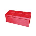 Ver imagem 4 de Kit Cabeceira + Calçadeira Baú Copenhague Solteiro 100cm Suede - Renascer Decor:Vermelho
