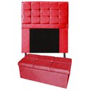 Ver imagem 1 de Kit Cabeceira + Calçadeira Baú Copenhague Solteiro 100cm Suede - Renascer Decor:Vermelho