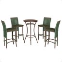 Ver imagem 1 de Mesa Bistro e 4 Banquetas Roma Marrom Corda Náutica 13 Verde