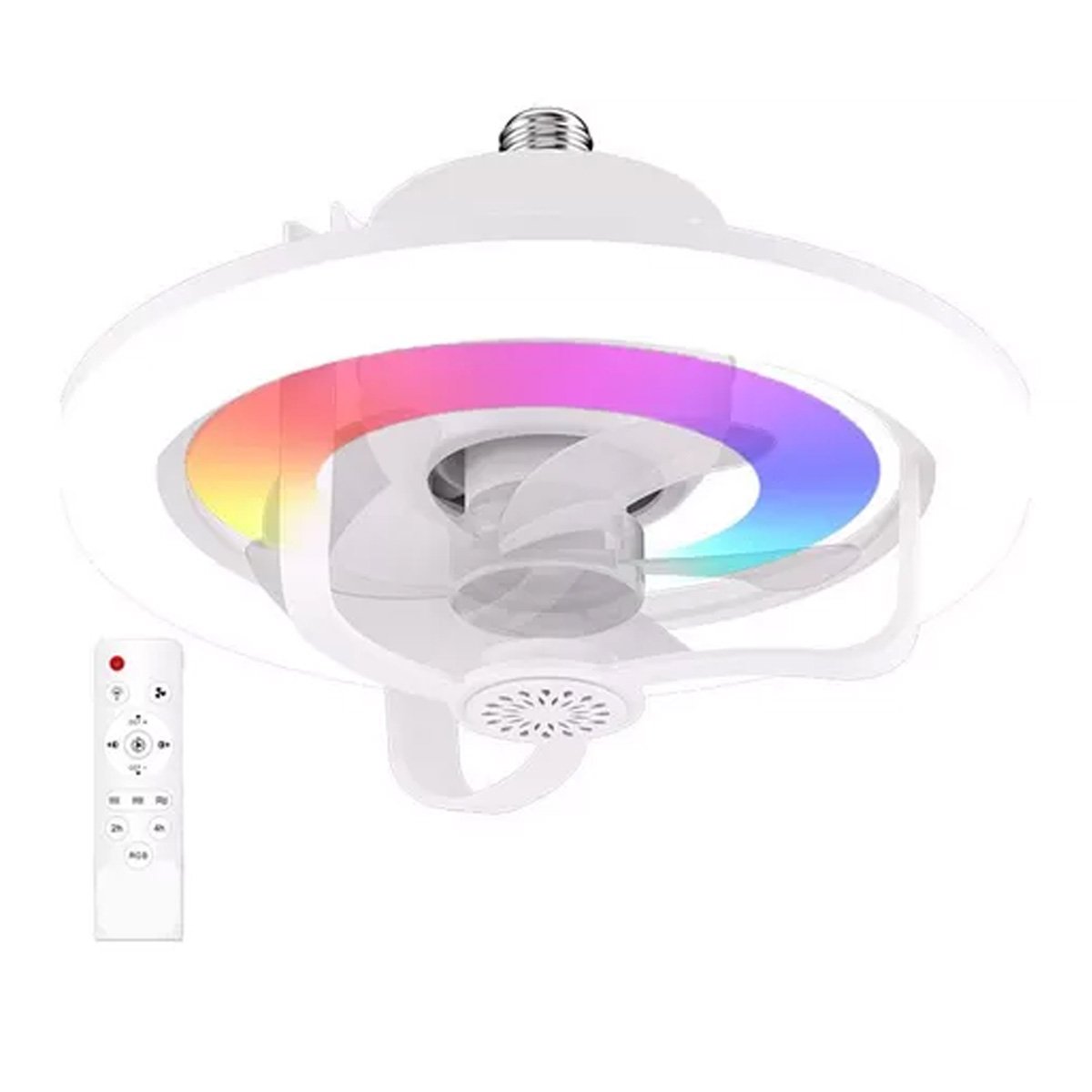 Lampada Led E27 Ventilador de Teto Rgb Controle Luz Ambiente Aromaterapia Calor Verao Dia Quente Cas - 10