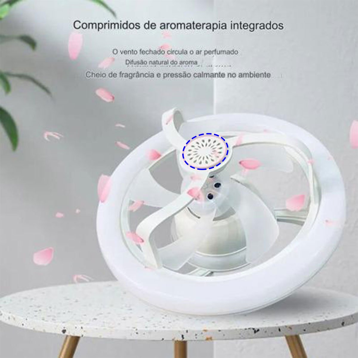 Lampada Led E27 Ventilador de Teto Rgb Controle Luz Ambiente Aromaterapia Calor Verao Dia Quente Cas - 9