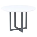 Ver imagem 1 de Mesa de Reunião Redonda P25 Pandin 110 Cm (largura) Tampo Mdp Branco Pé Aço Tubular Grafito