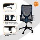 Ver imagem 7 de Kit 10 Cadeiras Diretor Oficial Comfort Corporate Pro Tela Mesh Base Giratória Braço Ajustável