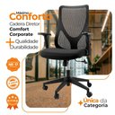 Ver imagem 4 de Kit 10 Cadeiras Diretor Oficial Comfort Corporate Pro Tela Mesh Base Giratória Braço Ajustável