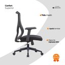 Ver imagem 5 de Kit 10 Cadeiras Diretor Oficial Comfort Corporate Pro Tela Mesh Base Giratória Braço Ajustável
