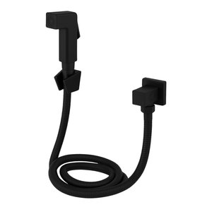 Ducha Higiênica Completa Quadrada Preta Fosco Black Matte