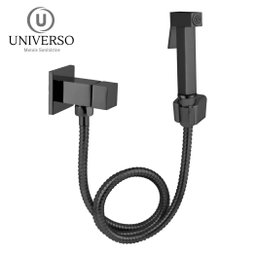 Ducha Higiênica Completa Quadrada Preta Fosco Black Matte - 3