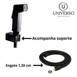 Ducha Higiênica Completa Quadrada Preta Fosco Black Matte - 2