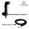 Ducha Higiênica Completa Quadrada Preta Fosco Black Matte - 7