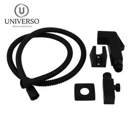 Ducha Higiênica Completa Quadrada Preta Fosco Black Matte - 9