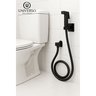 Ducha Higiênica Completa Quadrada Preta Fosco Black Matte - 8