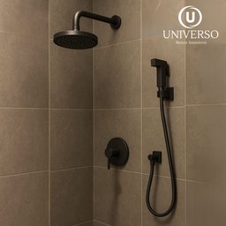 Ducha Higiênica Completa Quadrada Preta Fosco Black Matte - 13