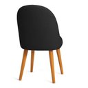 Ver imagem 6 de Kit 04 Cadeiras Poltrona de Jantar Estofada Luna Bouclê Preto Pés Palito Castanho