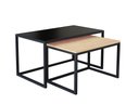 Ver imagem 2 de Conjunto Mesa de Centro Industrial 65cm e 60cm Aço Preto Duo Madeira Don Castro Decor