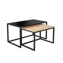 Ver imagem 2 de Conjunto Mesa de Centro Industrial 65cm e 60cm Aço Preto Duo Madeira Don Castro Decor