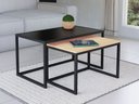 Ver imagem 1 de Conjunto Mesa de Centro Industrial 65cm e 60cm Aço Preto Duo Madeira Don Castro Decor