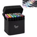 Ver imagem 1 de Caneta Marcador Permanente 48 Cores Estojo Pintura Ponta Dupla Desenho Trabalho Lazer Diversao Estud