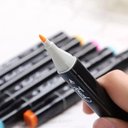 Ver imagem 2 de Caneta Marcador Permanente 48 Cores Estojo Pintura Ponta Dupla Desenho Trabalho Lazer Diversao Estud