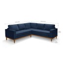 Ver imagem 3 de Sofá de Canto Living 5 Lug. Toronto com Base Retro Madeira de Reflorestamento - Veludo Azul