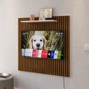 Ver imagem 3 de Painel Star Tv 32" Prateleira Superior Inferior Sala Estar Quarto Recepção Ripado/off White