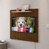 Painel Star Tv 32" Prateleira Superior Inferior Sala Estar Quarto Recepção Ripado/off White - 3