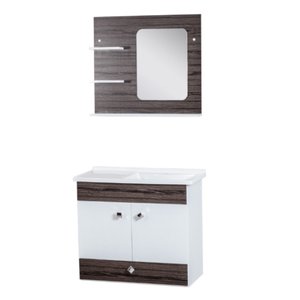 Kit Gabinete com Espelho Pamplona Castanho Corso 40x29x36