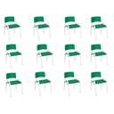 Ver imagem 2 de Kit 12 Cadeira Iso Infantil Creche, Escola Base Branco Verde Escuro