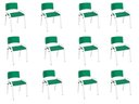 Ver imagem 2 de Kit 12 Cadeira Iso Infantil Creche, Escola Base Branco Verde Escuro
