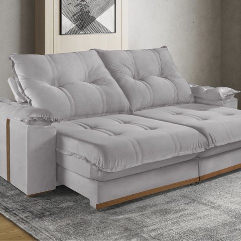 Sofá Retrátil e Reclinável 5 Lugares M-193 2,90m Molas Ensacadas Pillow Top Estofados Martins